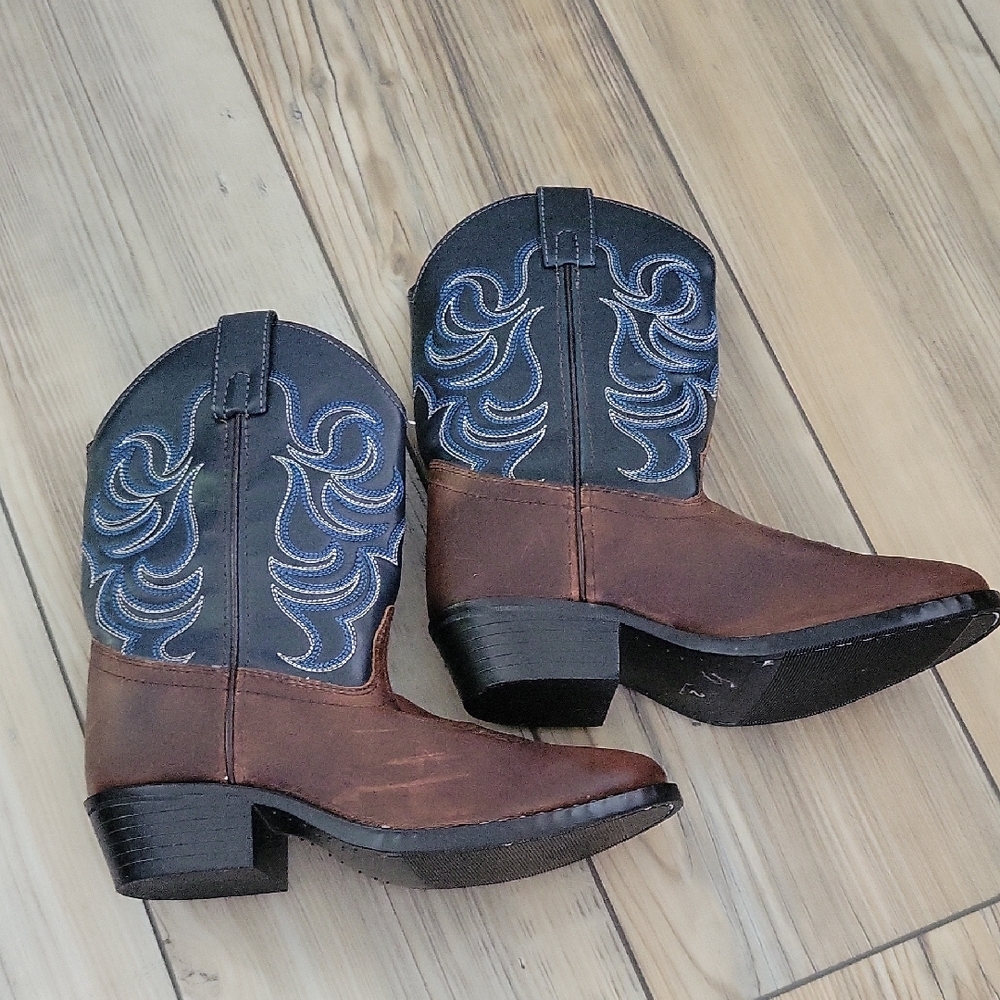 Cody James Kids Western Cowboy Boots - Brown and Blue